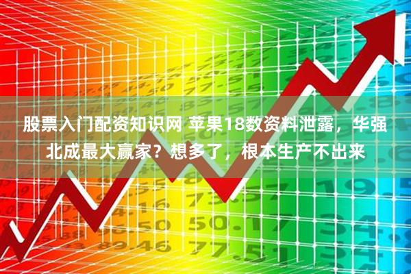 股票入门配资知识网 苹果18数资料泄露，华强北成最大赢家？想多了，根本生产不出来